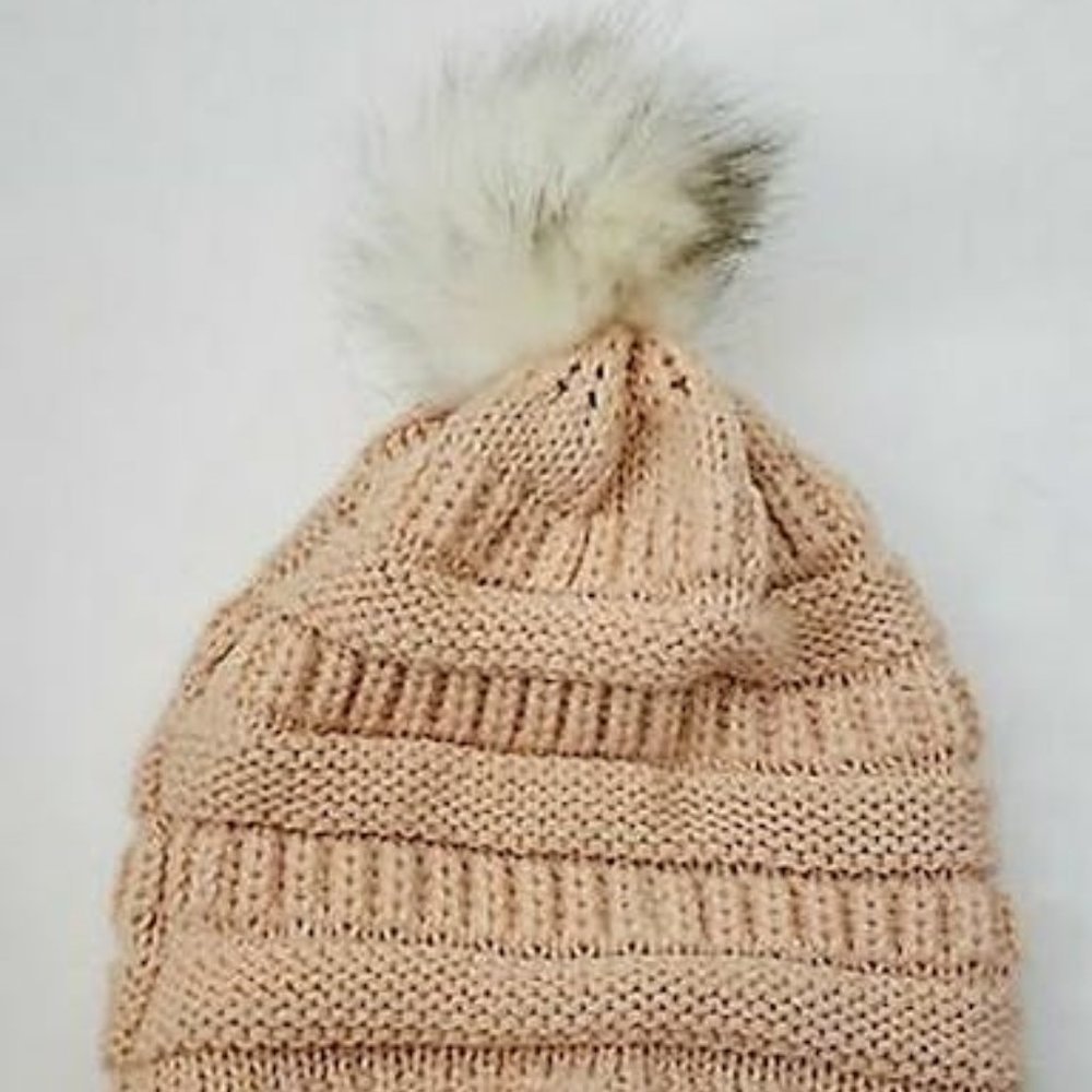 SELF Esteem Pom Pom Beanie, One Size - Picture 4 of 5